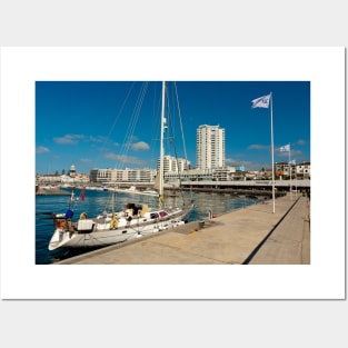 Portuguese city and yacht Posters and Art